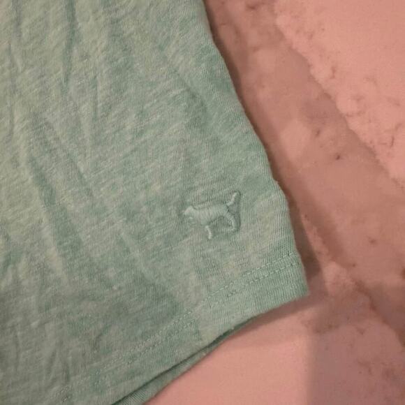 PINK Victorias Secret I Hate Running Graphic Athletic TankTop Womens Small Green - Picture 3 of 5